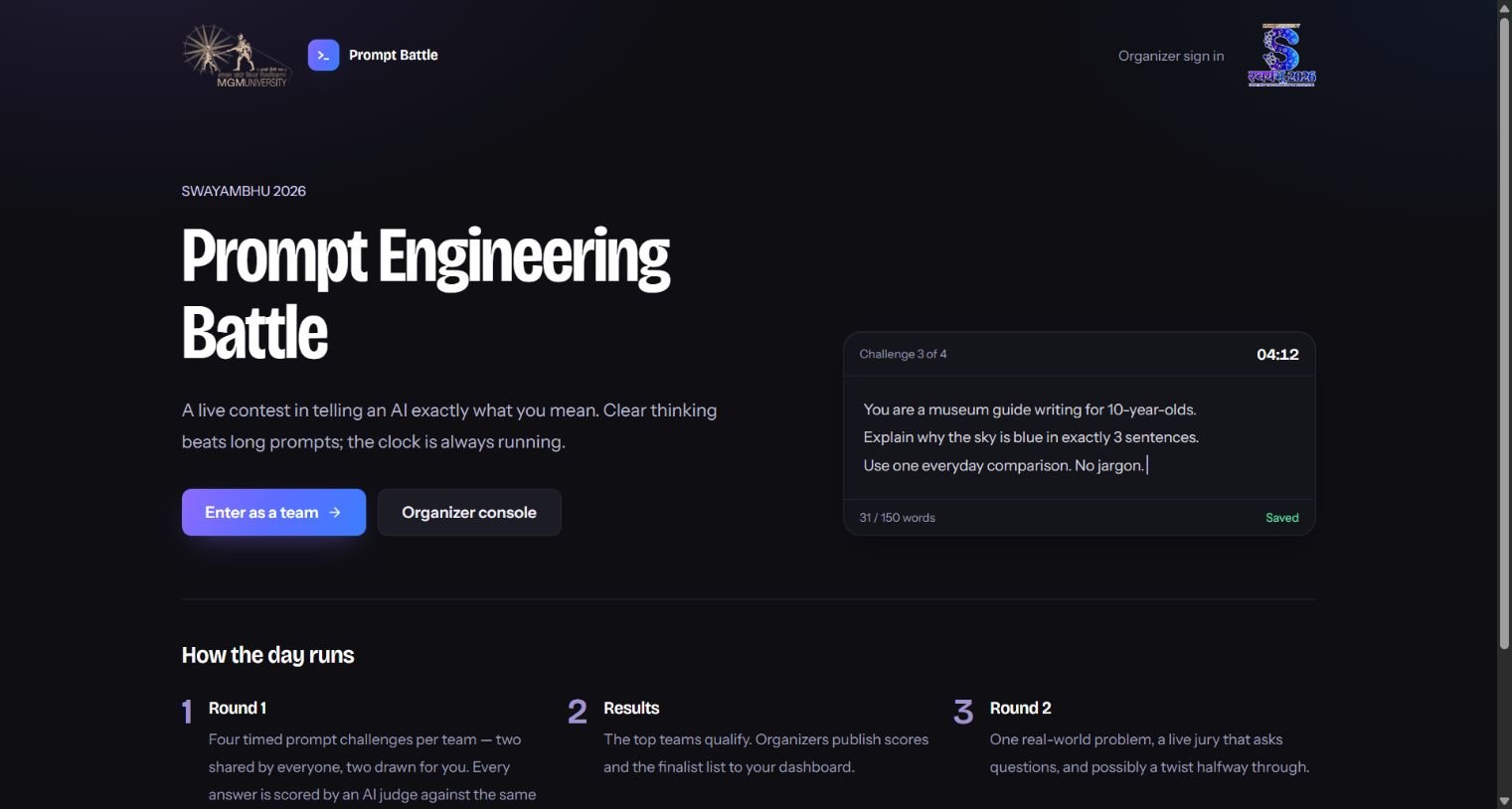 Prompt Engineering Battle — project preview